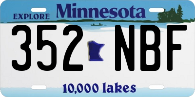 MN license plate 352NBF