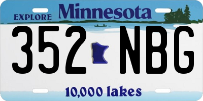MN license plate 352NBG