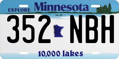 MN license plate 352NBH