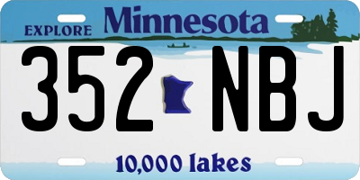 MN license plate 352NBJ