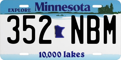 MN license plate 352NBM