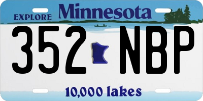 MN license plate 352NBP