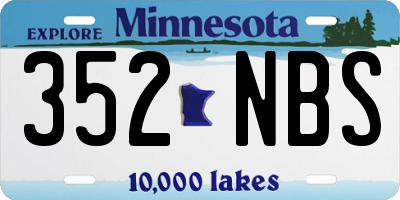 MN license plate 352NBS