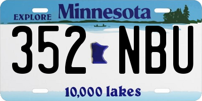 MN license plate 352NBU