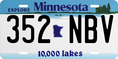 MN license plate 352NBV