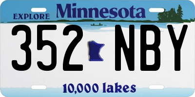 MN license plate 352NBY
