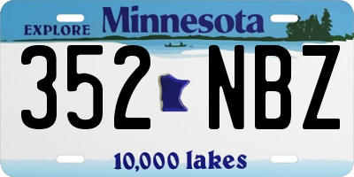 MN license plate 352NBZ