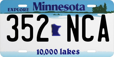 MN license plate 352NCA