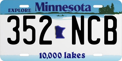 MN license plate 352NCB