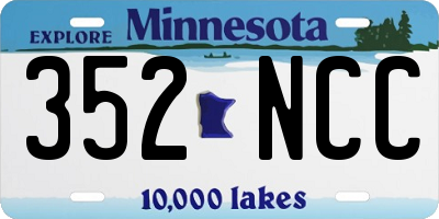 MN license plate 352NCC