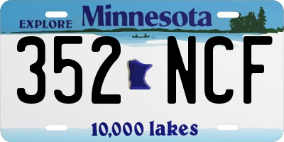 MN license plate 352NCF
