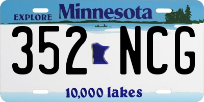 MN license plate 352NCG
