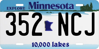 MN license plate 352NCJ
