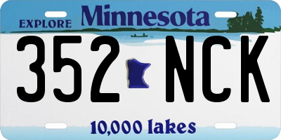MN license plate 352NCK