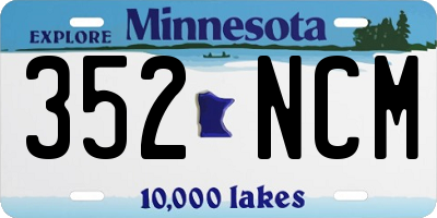MN license plate 352NCM