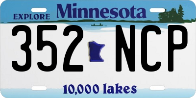 MN license plate 352NCP