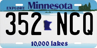 MN license plate 352NCQ