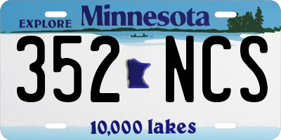 MN license plate 352NCS
