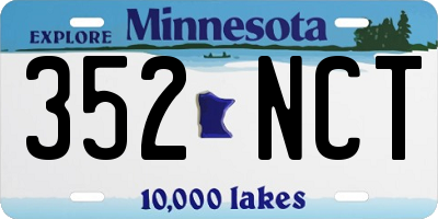 MN license plate 352NCT