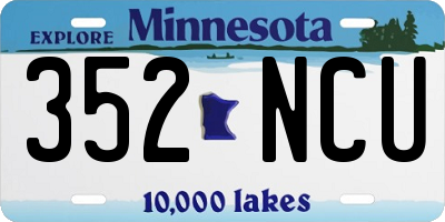 MN license plate 352NCU