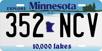 MN license plate 352NCV