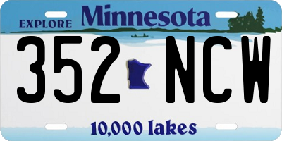 MN license plate 352NCW