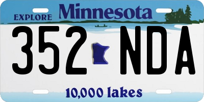 MN license plate 352NDA