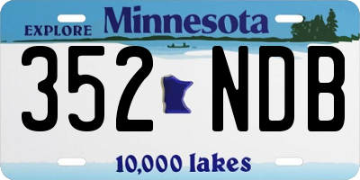 MN license plate 352NDB