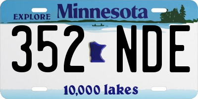 MN license plate 352NDE