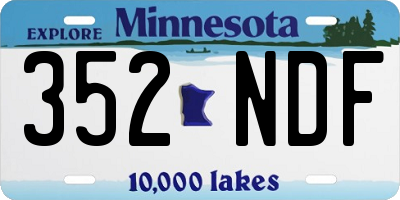 MN license plate 352NDF