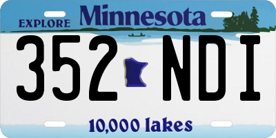 MN license plate 352NDI