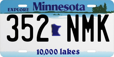 MN license plate 352NMK