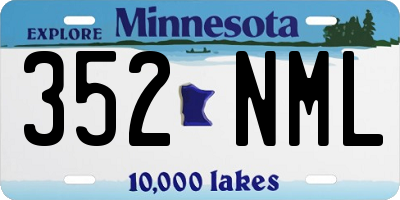 MN license plate 352NML