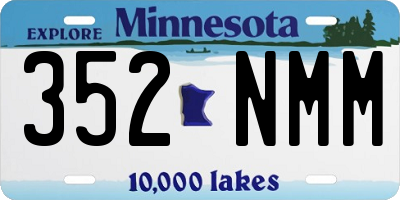 MN license plate 352NMM