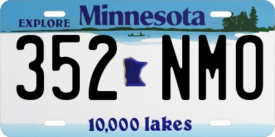 MN license plate 352NMO
