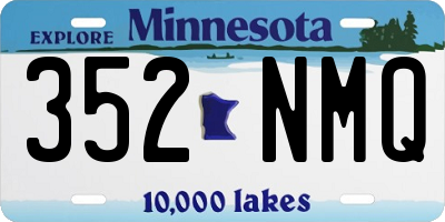MN license plate 352NMQ
