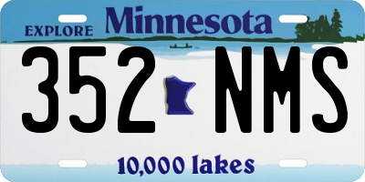MN license plate 352NMS