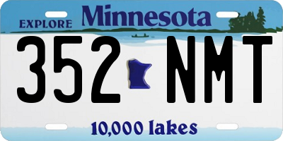 MN license plate 352NMT