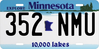 MN license plate 352NMU