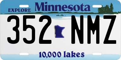 MN license plate 352NMZ