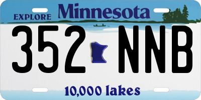 MN license plate 352NNB