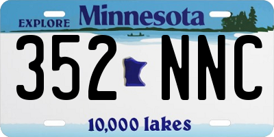 MN license plate 352NNC