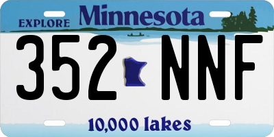 MN license plate 352NNF