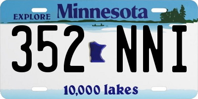 MN license plate 352NNI