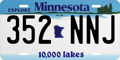 MN license plate 352NNJ