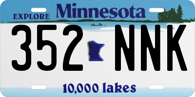 MN license plate 352NNK