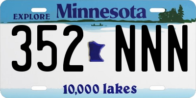 MN license plate 352NNN