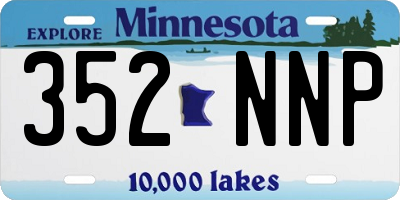 MN license plate 352NNP