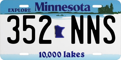 MN license plate 352NNS