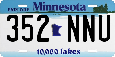 MN license plate 352NNU